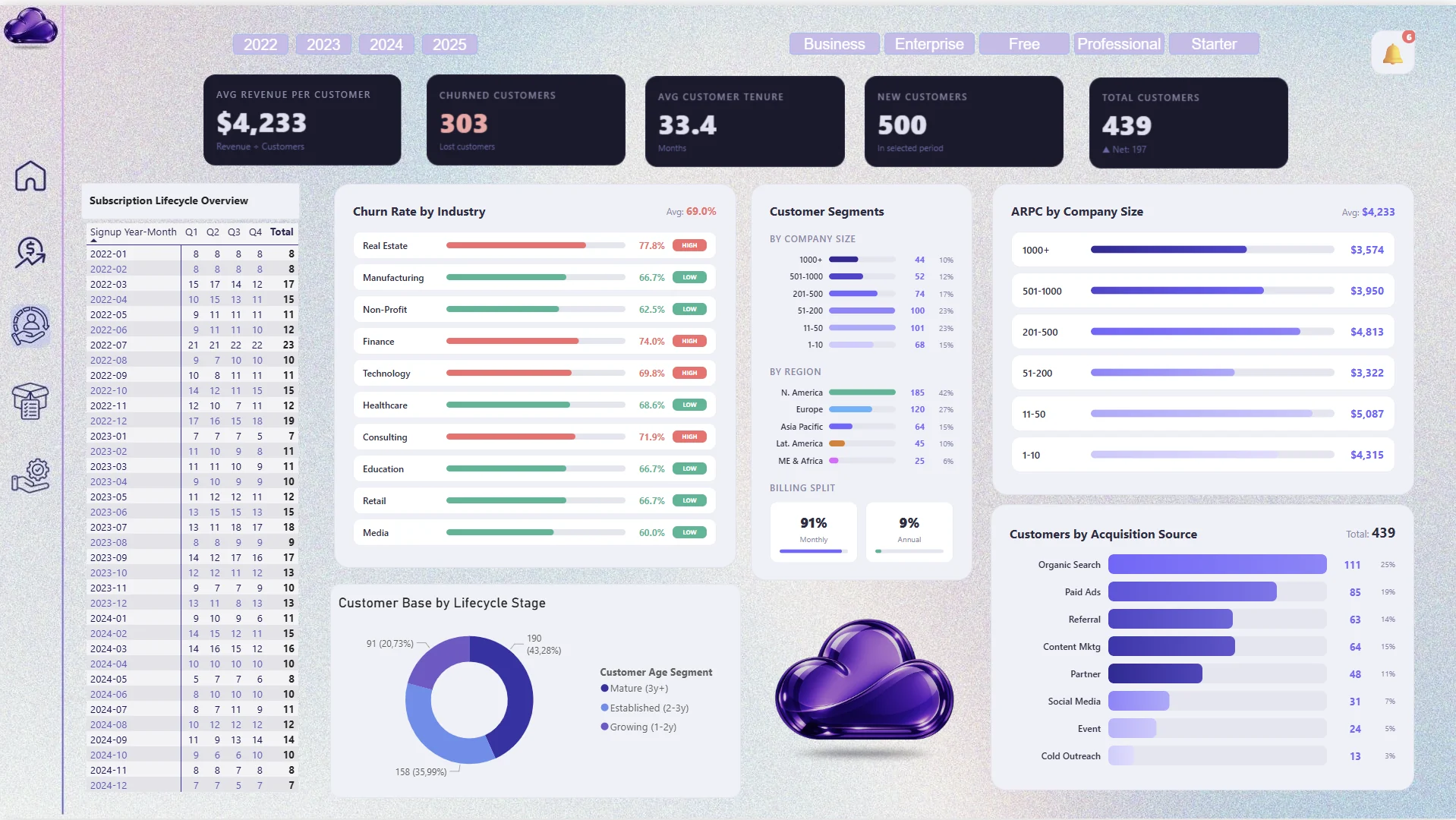 Executive Performance Analytics: customer analytics