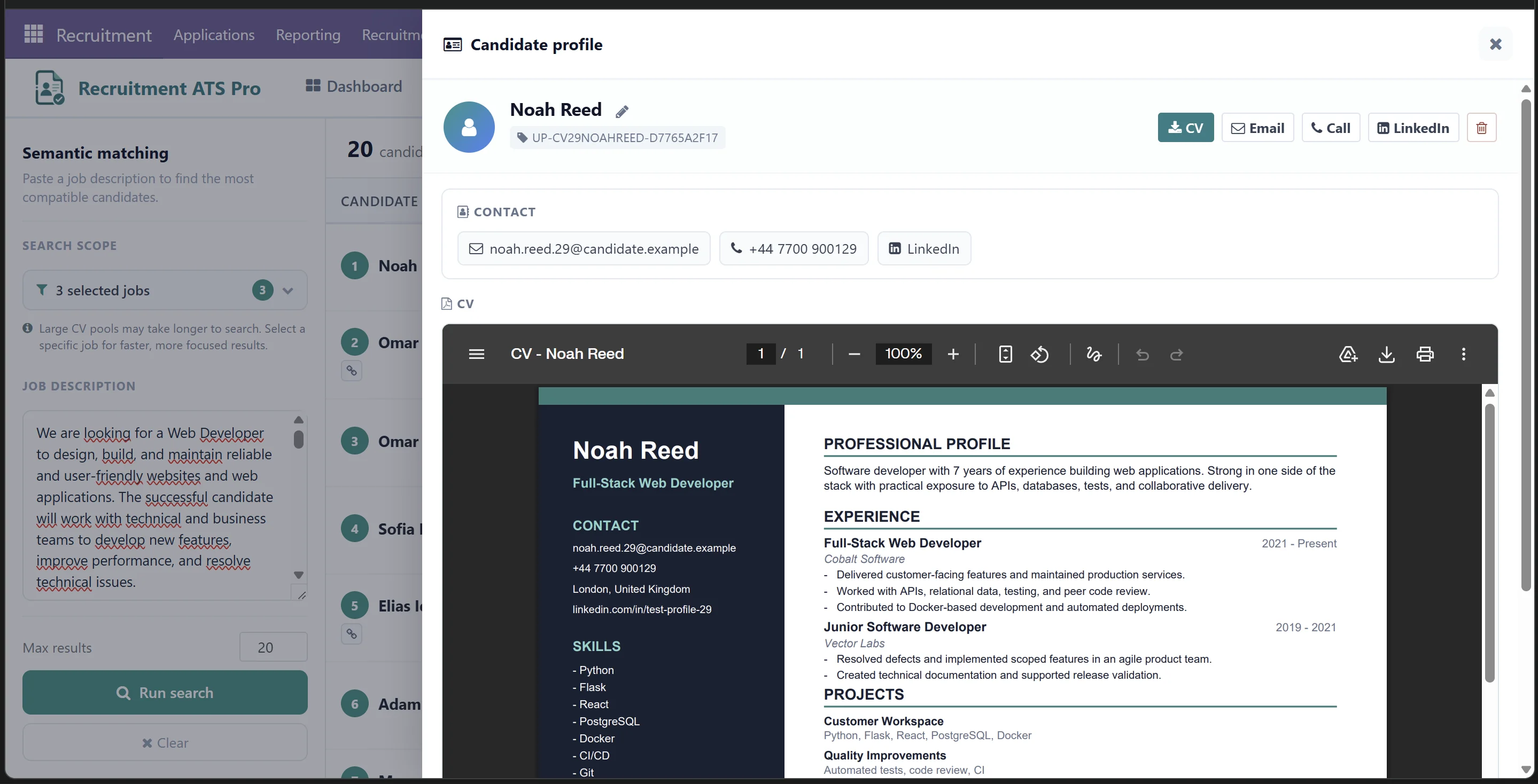 Recruitment ATS Pro: candidate review
