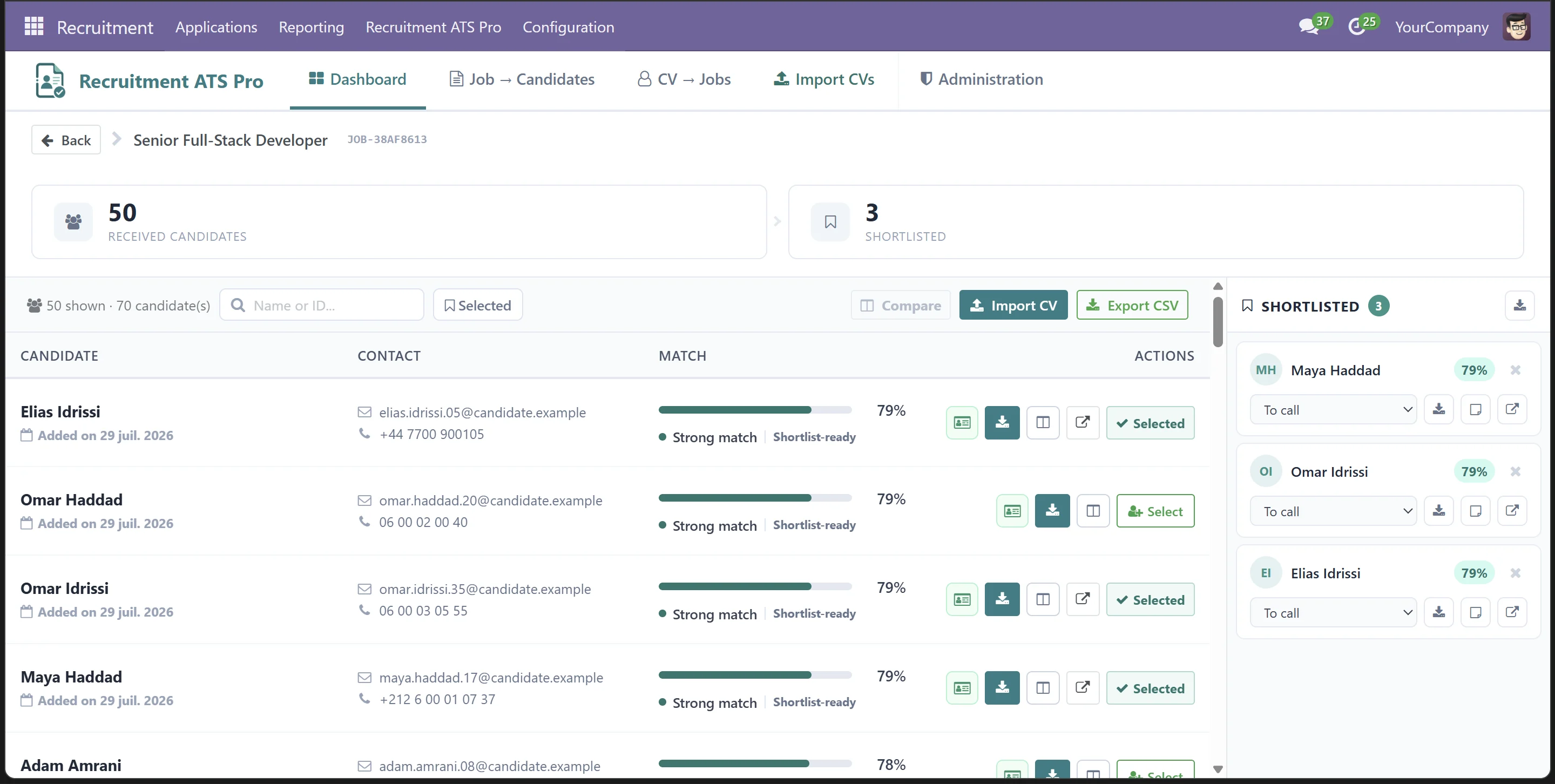 Recruitment ATS Pro: core recruiter workspace